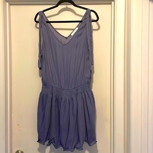 “Mustard seed”  dress, size L purple blue 100% polyester w/ rayon liner